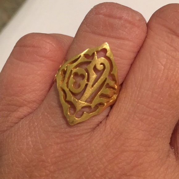 Cathy Waterman 22k Gold LOVE Ring sz 5.5 - Picture 2 of 4